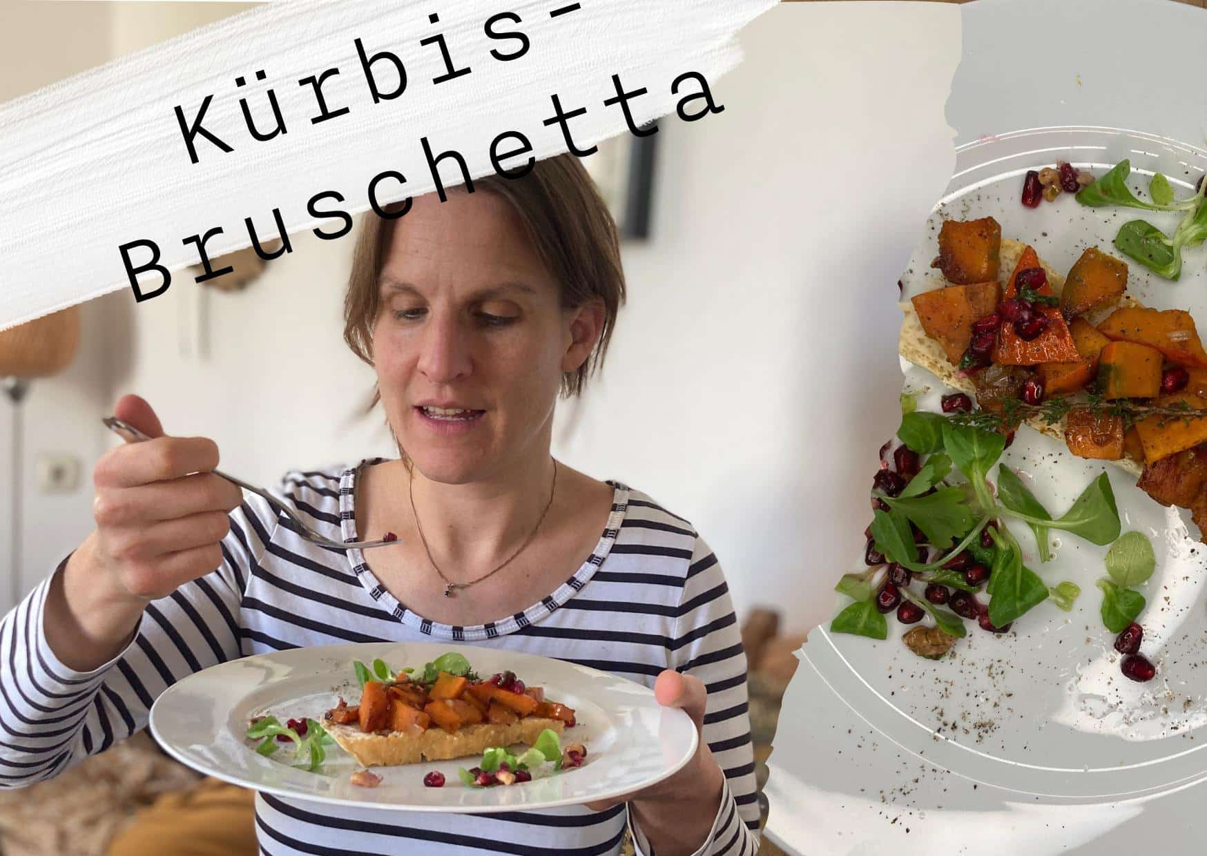 Mehr über den Artikel erfahren Kürbis-Bruschetta mit Granatapfel-Salsa
