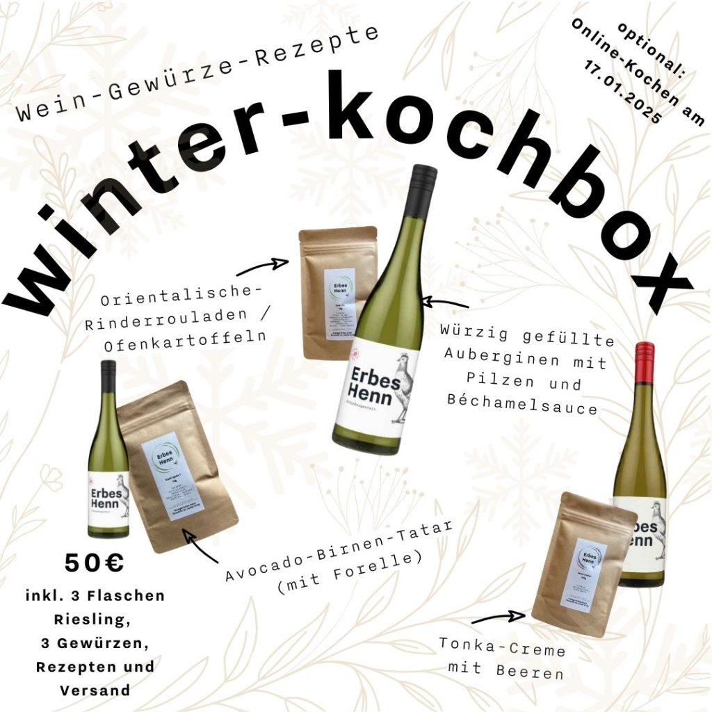 Winter Kochbox Menü mit passenden Weinen